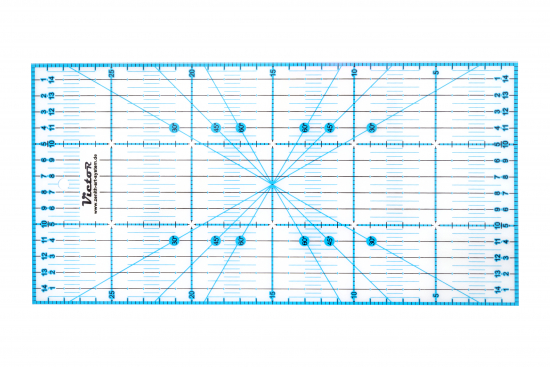 Patchwork Ruler - Colour: Blue - Size: 15x30cm