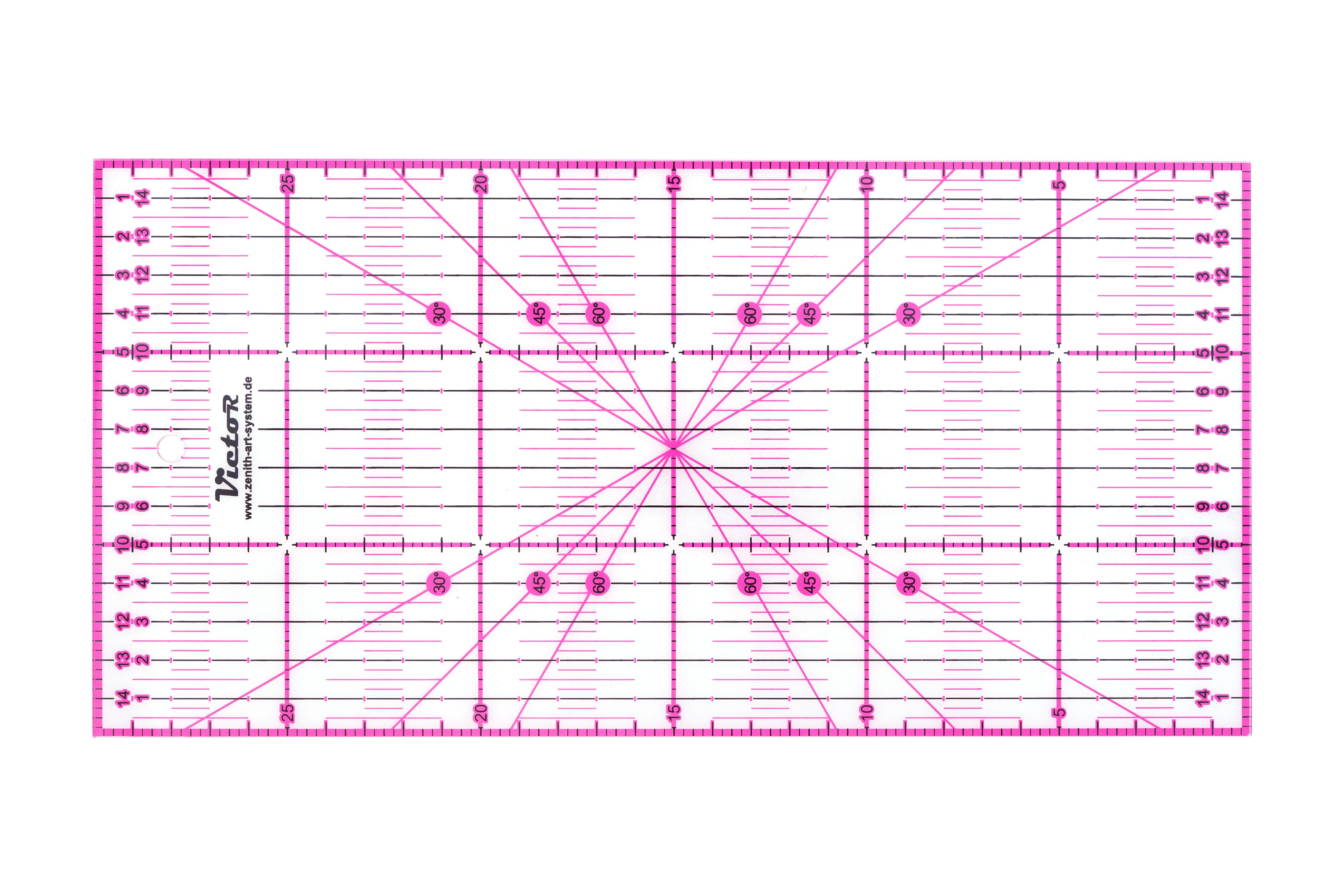 Patchwork Ruler - Colour: Pink - Size: 15x30cm