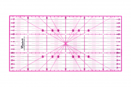 Patchwork Ruler - Colour: Pink - Size: 15x30cm