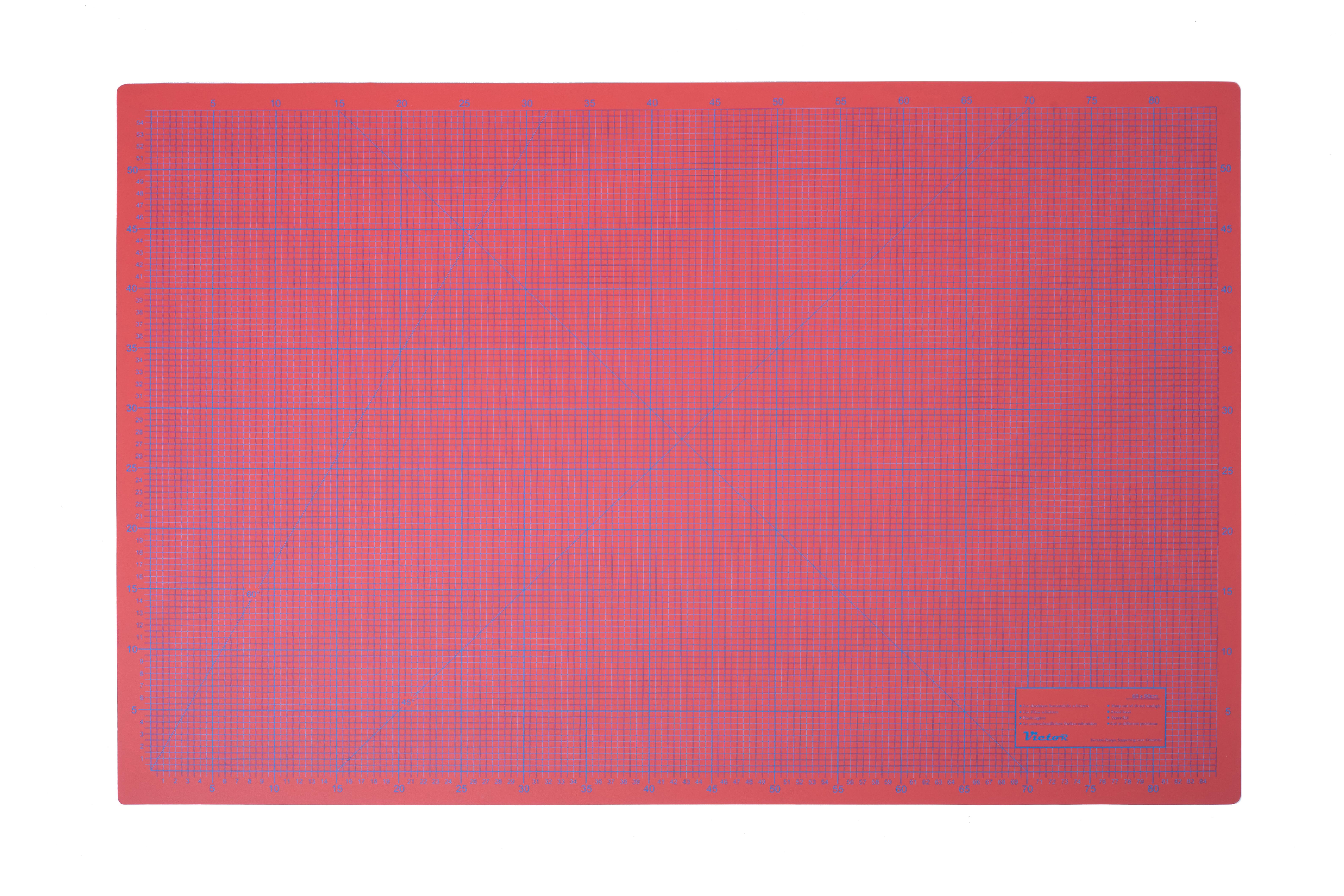 Cutting Mat, 3 layers, self-healing - colour: red/orange - size: 600x900mm
