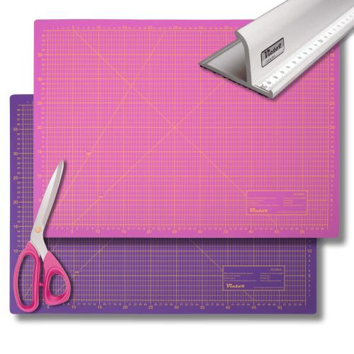 Schneidematte 3-lagig und selbstheilend - Farbe: Violett Pink Set - Gr��e: 600x900mm