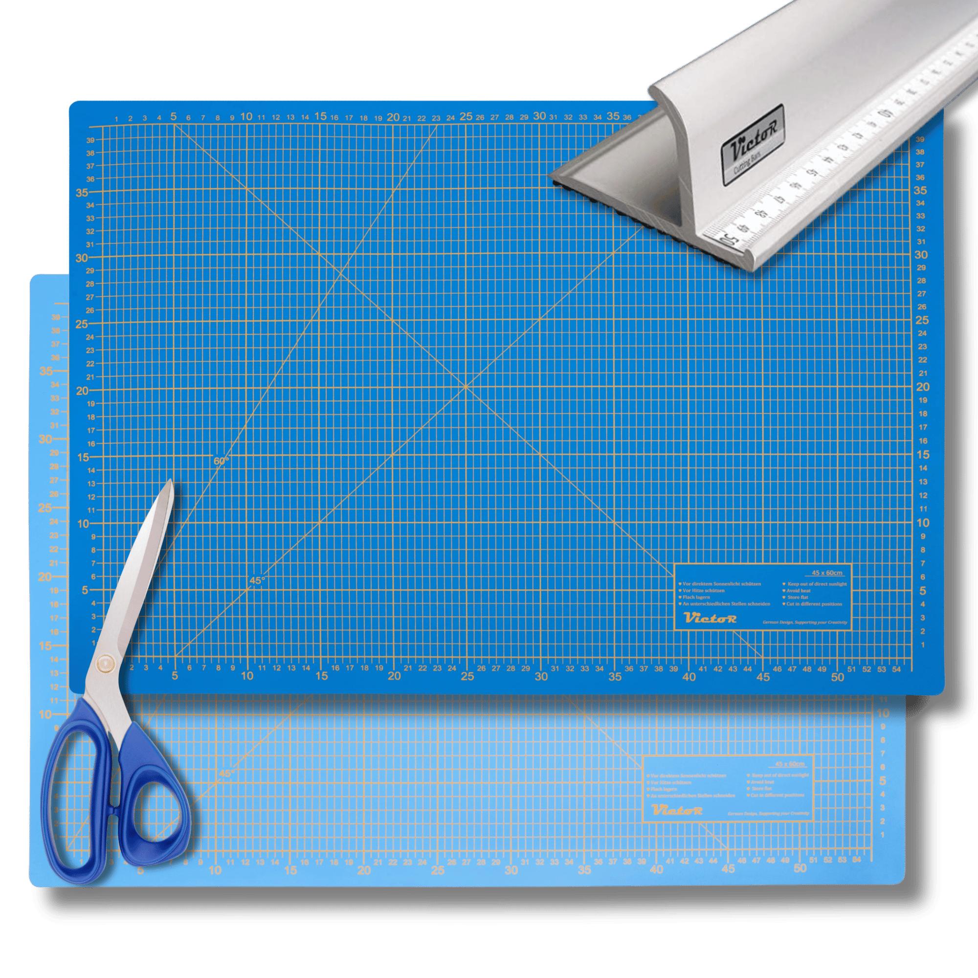 Schneidematte 3-lagig und selbstheilend - Farbe: Blau Set - Gr��e: 450x600mm