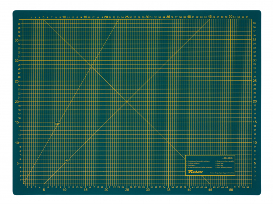 Cutting Mat, 3 layers, self-healing - colour: green black - size: 450x600mm