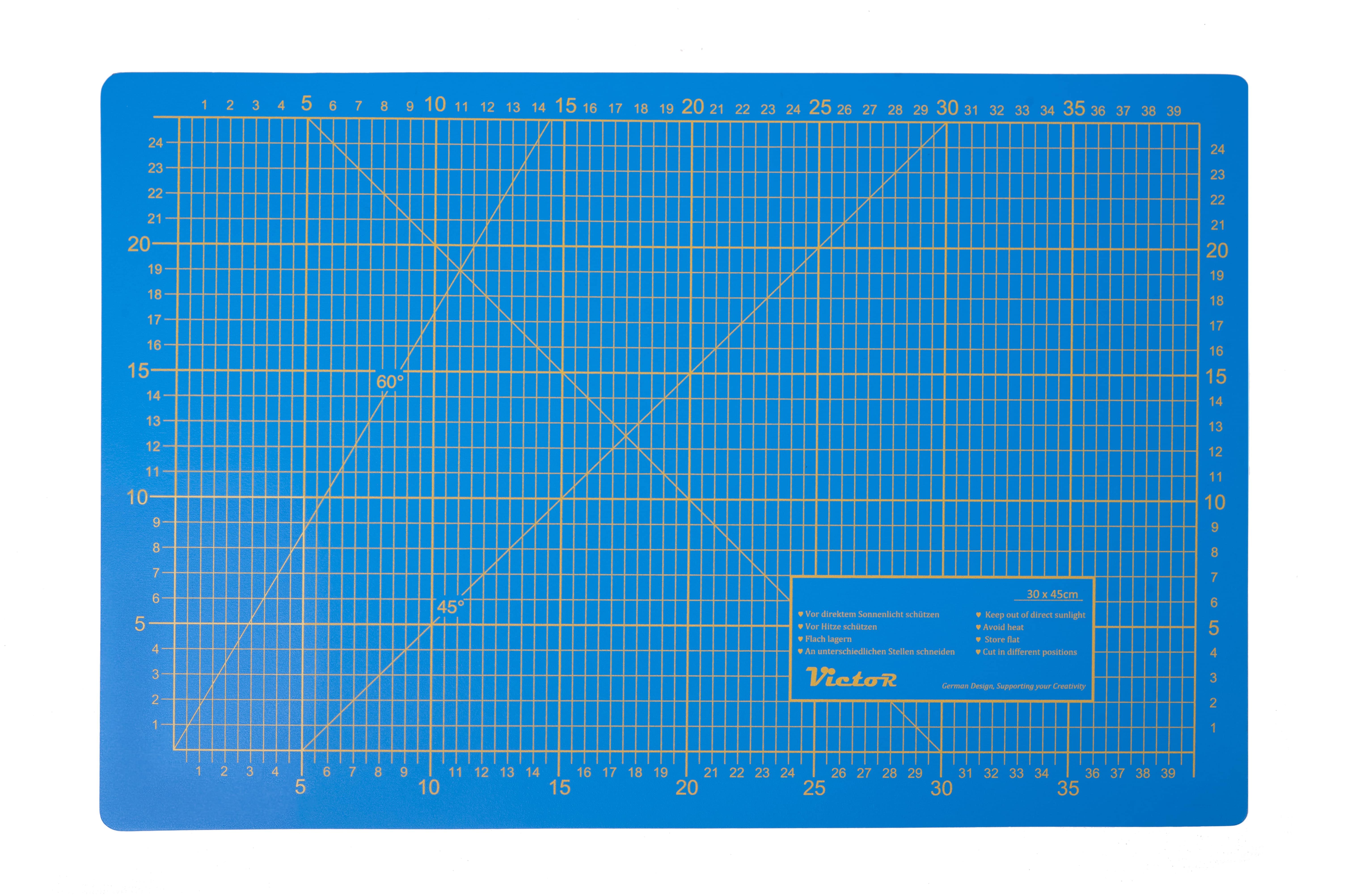 Cutting Mat, 3 layers, self-healing - colour: blue - size: 300x450mm